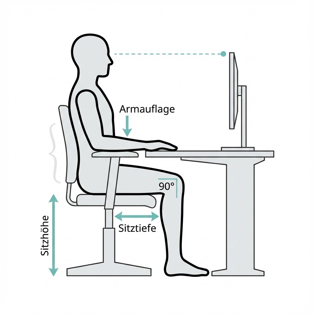 1-Minuten-Quick-Check – Schreibtischstuhl richtig einstellen